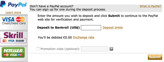 Paypal Deposit